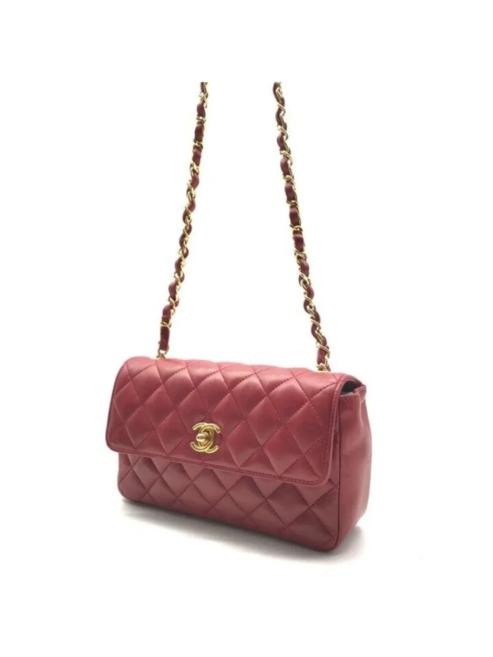 Chanel CC Logo Mini Quilted Turnlock Shoulder Bag